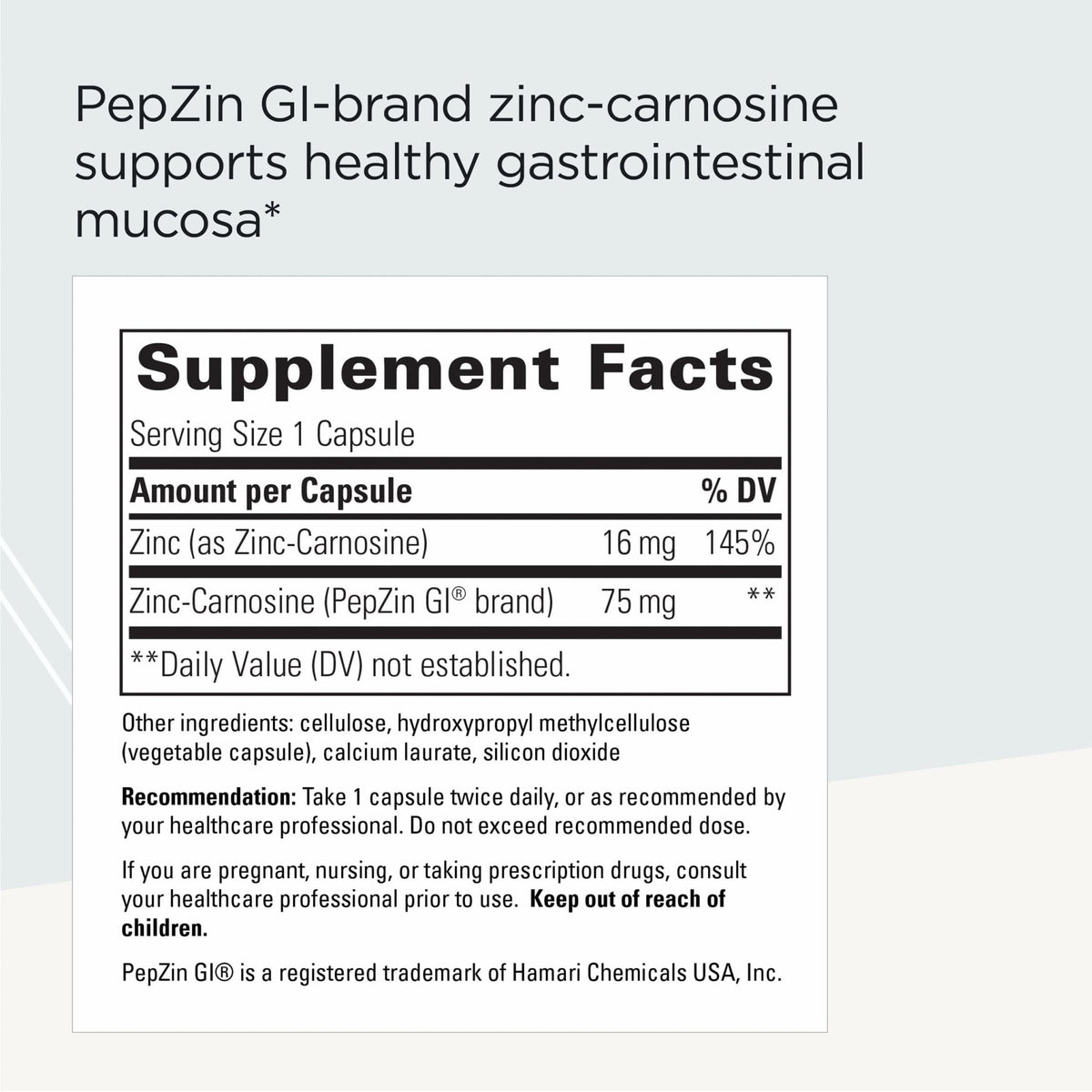 Integrative Therapeutics Zinc-Carnosine - Digestive & Gut Health Support* - GI Tract Support* - Supports Immune Health* - Easy-to-Swallow - PrimeBioHealth - canada supplements