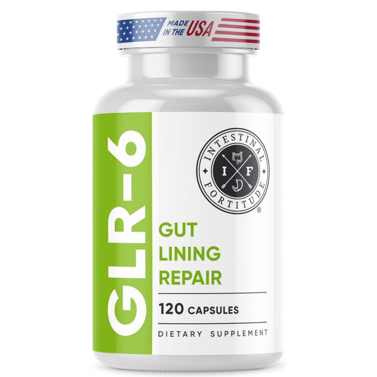 Intestinal Fortitude GLR-6 - Gut Lining Repair Supplement for Gut Health - Leaky Gut Repair with L-Glutamine, Slippery Elm, DGL Licorice Root, Marshmallow Root, Fenugreek - PrimeBioHealth - canada supplements