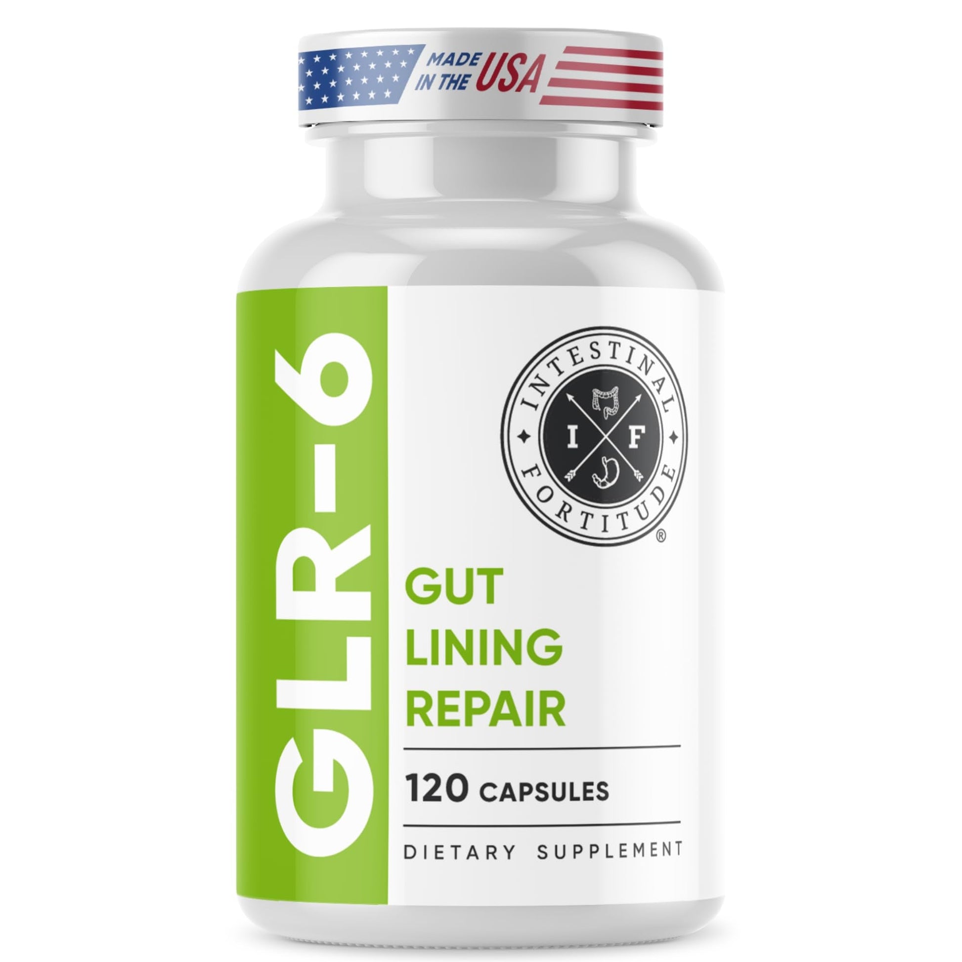Intestinal Fortitude GLR-6 - Gut Lining Repair Supplement for Gut Health - Leaky Gut Repair with L-Glutamine, Slippery Elm, DGL Licorice Root, Marshmallow Root, Fenugreek - PrimeBioHealth - canada supplements