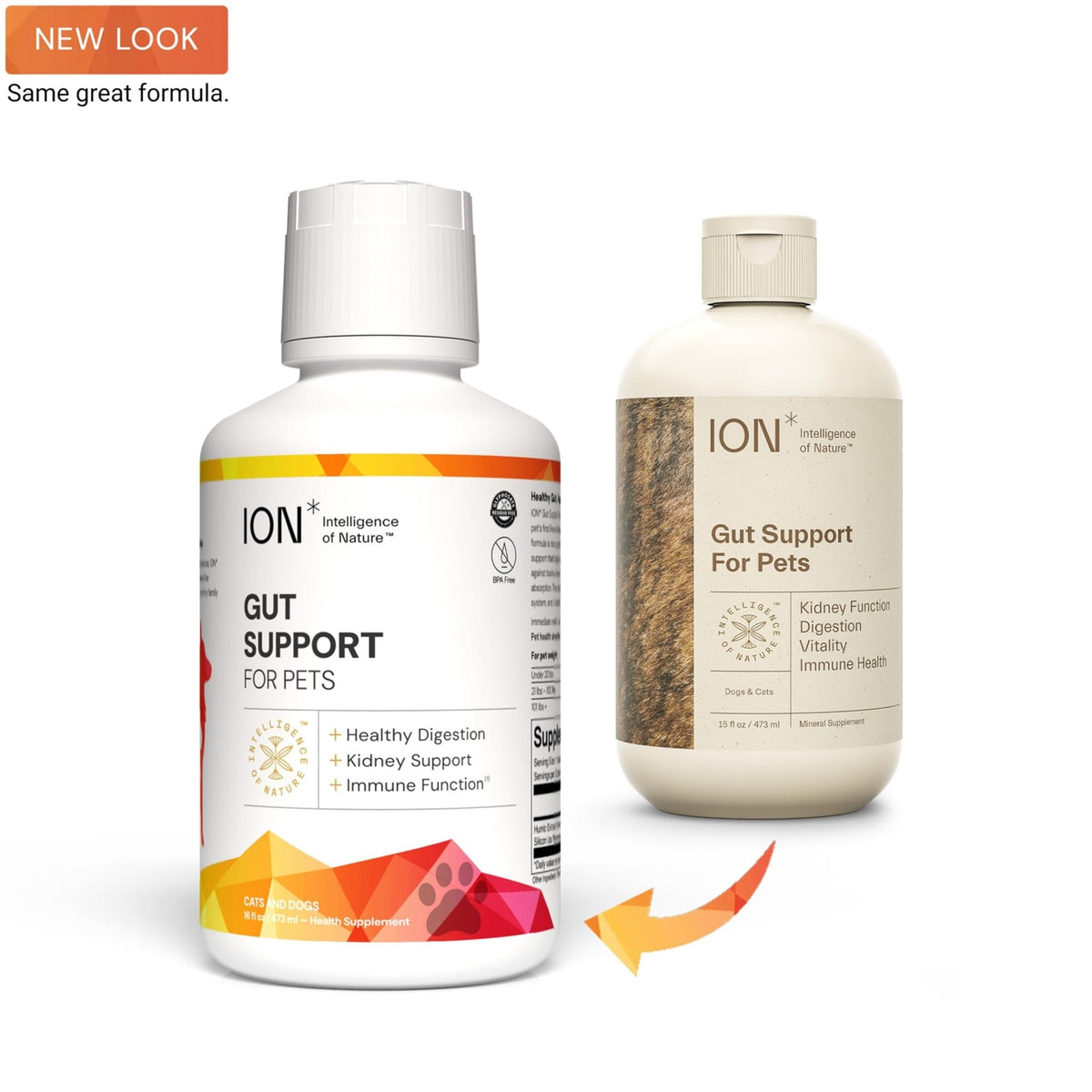 ION* Intelligence of Nature Gut Support For Pets - Liquid Probiotics Drops Alternative for Dogs & Cats, Digestive Health for Puppies, Skin & Hair Health - 16 fl oz (Pack of 1) - PrimeBioHealth - canada supplements