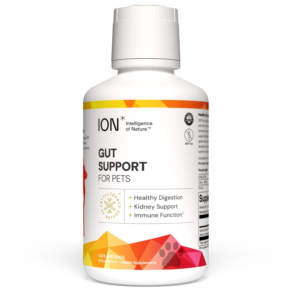 ION* Intelligence of Nature Gut Support For Pets - Liquid Probiotics Drops Alternative for Dogs & Cats, Digestive Health for Puppies, Skin & Hair Health - 16 fl oz (Pack of 1) - PrimeBioHealth - canada supplements