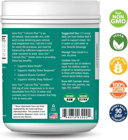 Ionic Fizz Calcium Plus by Pure Essence - Perfect Calcium/Magnesium Ratio with Vitamin A, B, C, D and Potassium Strong Bones - Mixed Berry - 14.82 oz - PrimeBioHealth - canada supplements