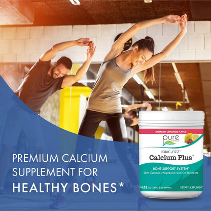 Ionic Fizz Calcium Plus by Pure Essence - Perfect Calcium/Magnesium Ratio with Vitamin A, B, C, D and Potassium Strong Bones - Orange Vanilla - 14.82 oz - PrimeBioHealth - canada supplements