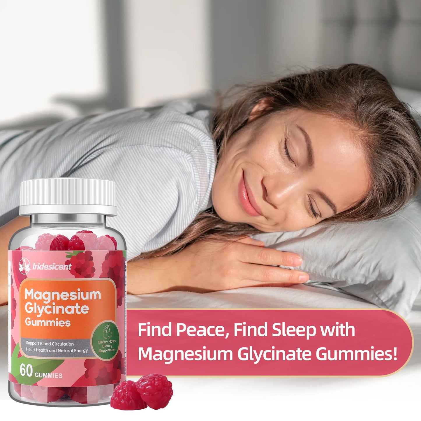 IRIDESICENT Magnesium Glycinate Gummies, Sugar Free Magnesium Supplement w/Ashwagandha, Zinc, Vegan Magnesium Glycinate Supplement for Adults - PrimeBioHealth - canada supplements