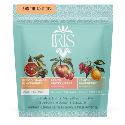 Iris Women’s Hormonal Health Daily Electrolyte Drink Mix | High Fiber, Essential B Vitamins for Mood Support | 40:1 Myo & D‑Chiro Inositol | Variety Pack, - PrimeBioHealth - canada supplements