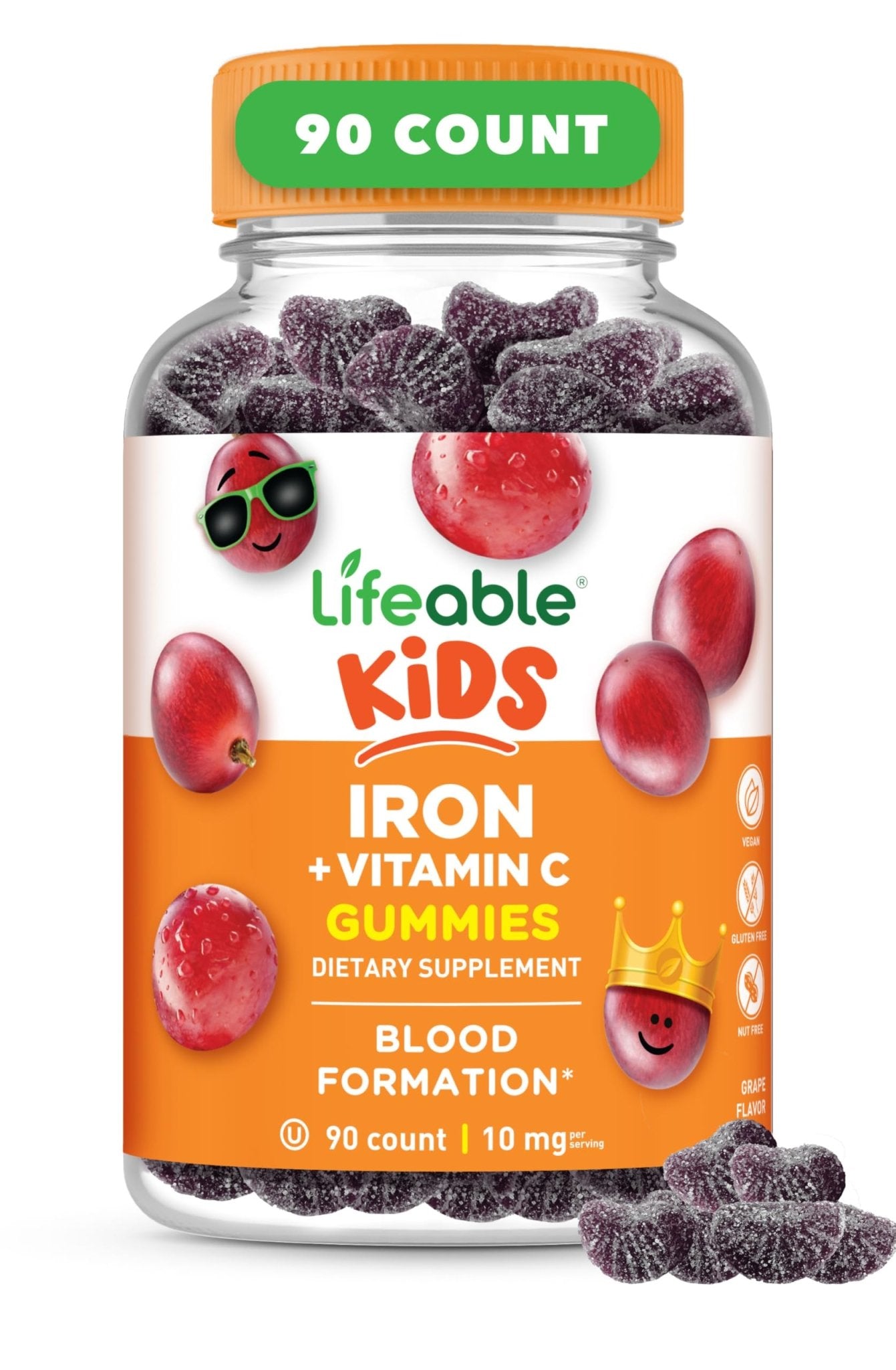 Iron Supplements for Kids | 10mg | with Vitamin C | Great Tasting Iron Gummies for Kids | Vegan Non GMO Kids Iron | for Immune Health - PrimeBioHealth - canada supplements