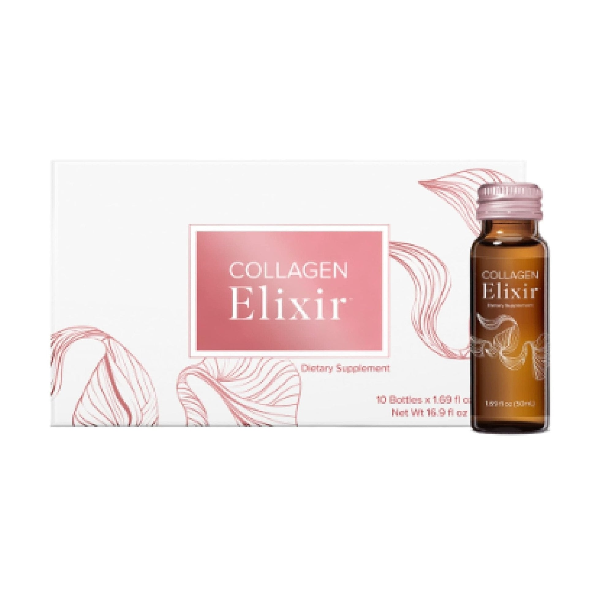 Isagenix Collagen Elixir - Drink with Marine Collagen Peptides - Support a Youthful Appearance with Vitamin C, Zinc & Biotin - 10 Bottles (1 Box) - PrimeBioHealth - canada supplements