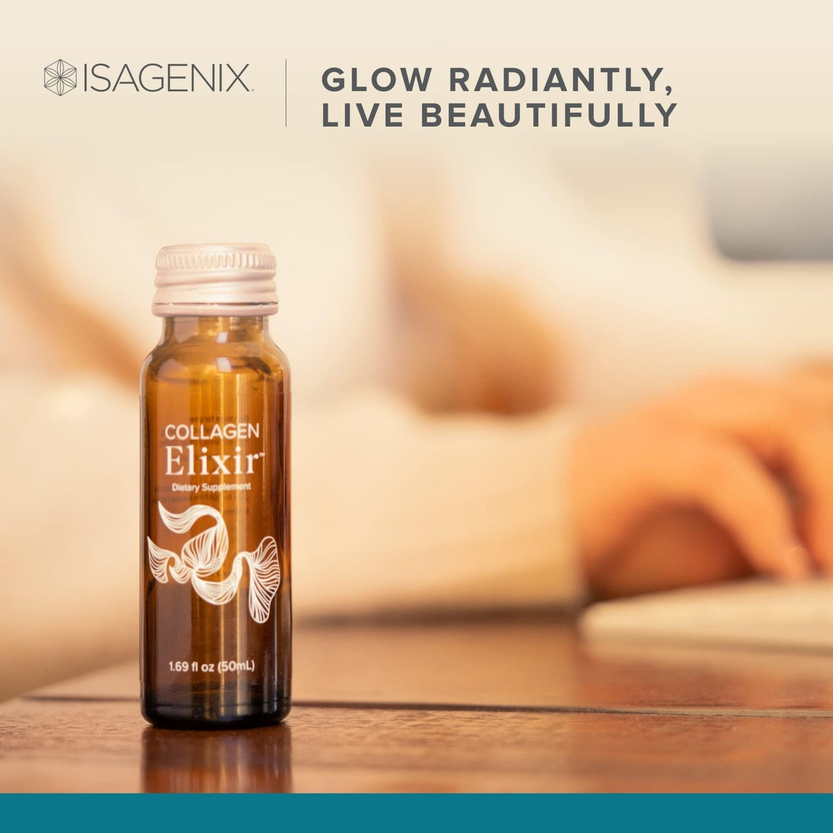 Isagenix Collagen Elixir - Drink with Marine Collagen Peptides - Support a Youthful Appearance with Vitamin C, Zinc & Biotin - 10 Bottles (1 Box) - PrimeBioHealth - canada supplements