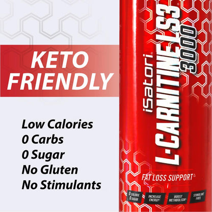 iSatori L-Carnitine LS3 3000, Liquid L-Carnitine with Acetyl L-Carnitine, L-Carnitine L-Tartrate, Stimulant Free Pre Workout, Low Calories, Sugar, Gluten, - PrimeBioHealth - canada supplements