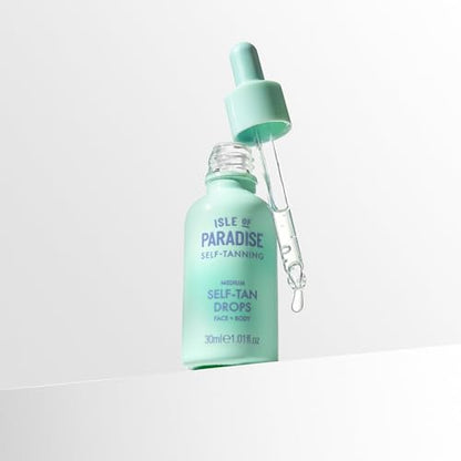 Isle of Paradise Self Tanning Face & Body Drops- Medium, Self Tanner Drops for a Natural Bronze, Long-lasting Tan - PrimeBioHealth - canada supplements