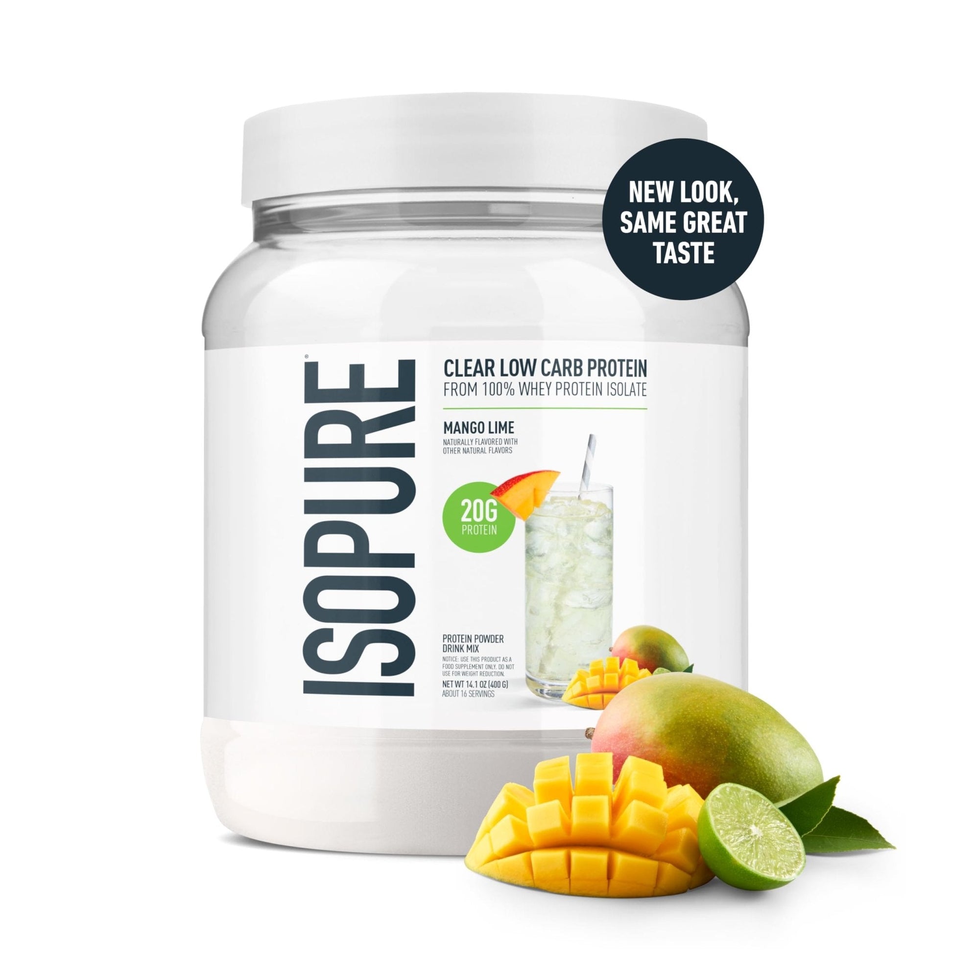 Isopure Clear Whey Isolate Protein Powder, Lactose Free, Gluten Free, Naturally Flavored, Mango Lime, 20g Protein Per Serving, 14.1 Oz, 16 Servings (Packaging May Vary) - PrimeBioHealth - canada supplements
