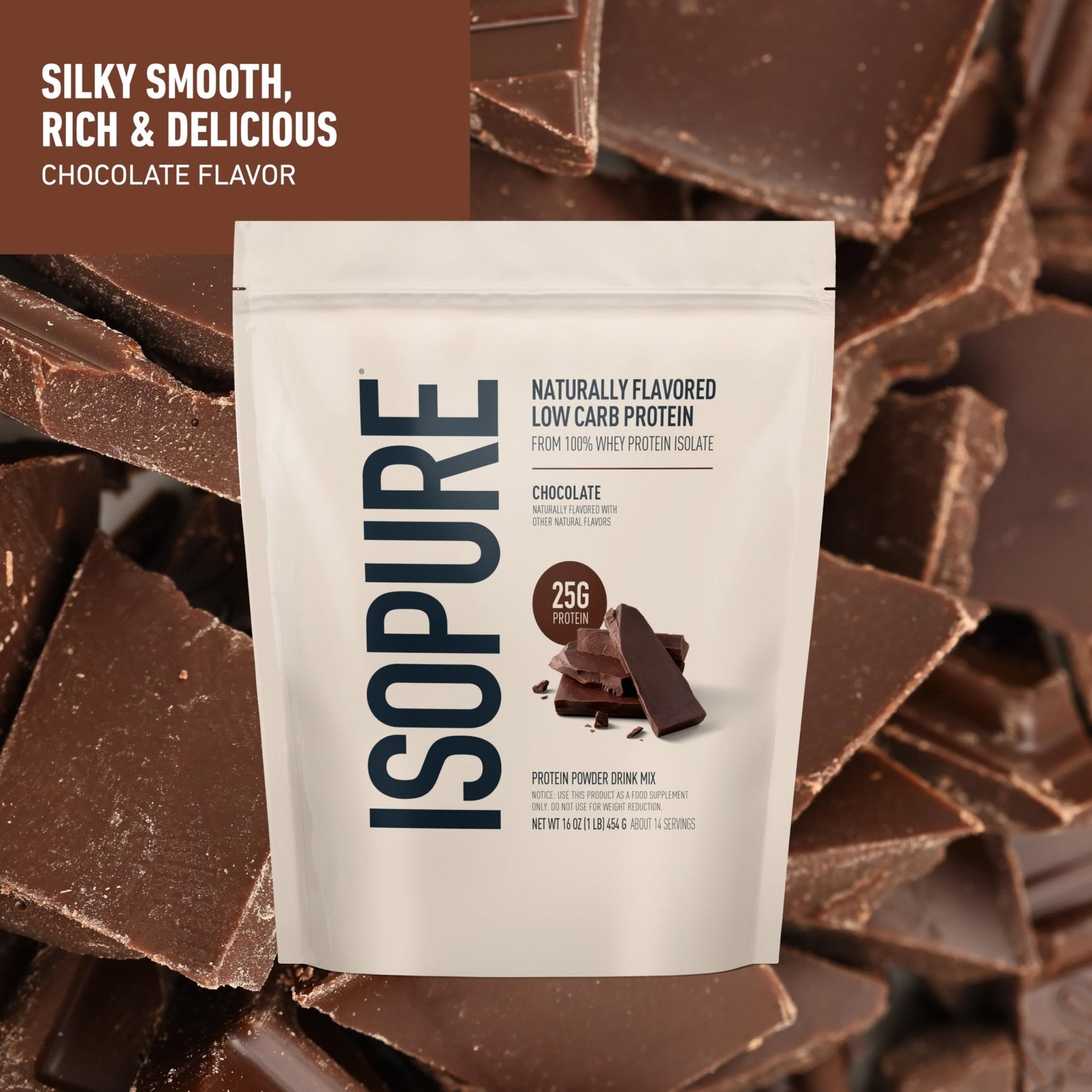 Isopure Low Carb 100% Pure Whey Isolate Protein Powder, Lactose Free, Gluten Free, With Vitamins, Dark Chocolate, 25g Protein Per Serving, 1 Lb, - PrimeBioHealth - canada supplements
