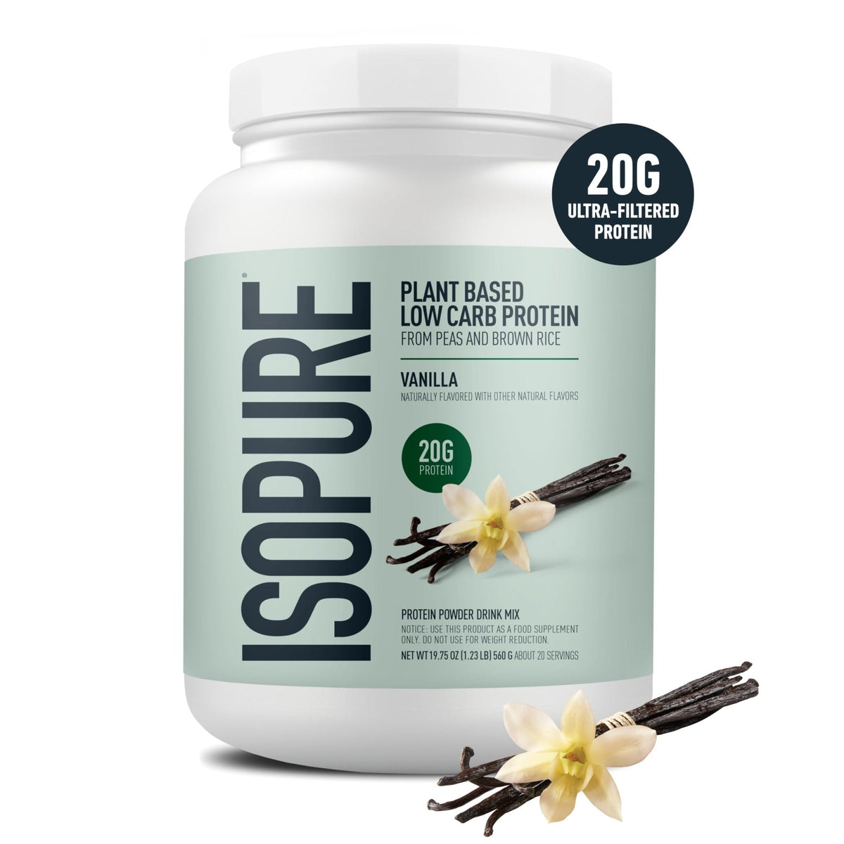 Isopure Plant-Based Protein Powder – 20g Organic Pea and Rice Protein with a Complete Amino Acid Profile – Supports Muscle Recovery - PrimeBioHealth - canada supplements