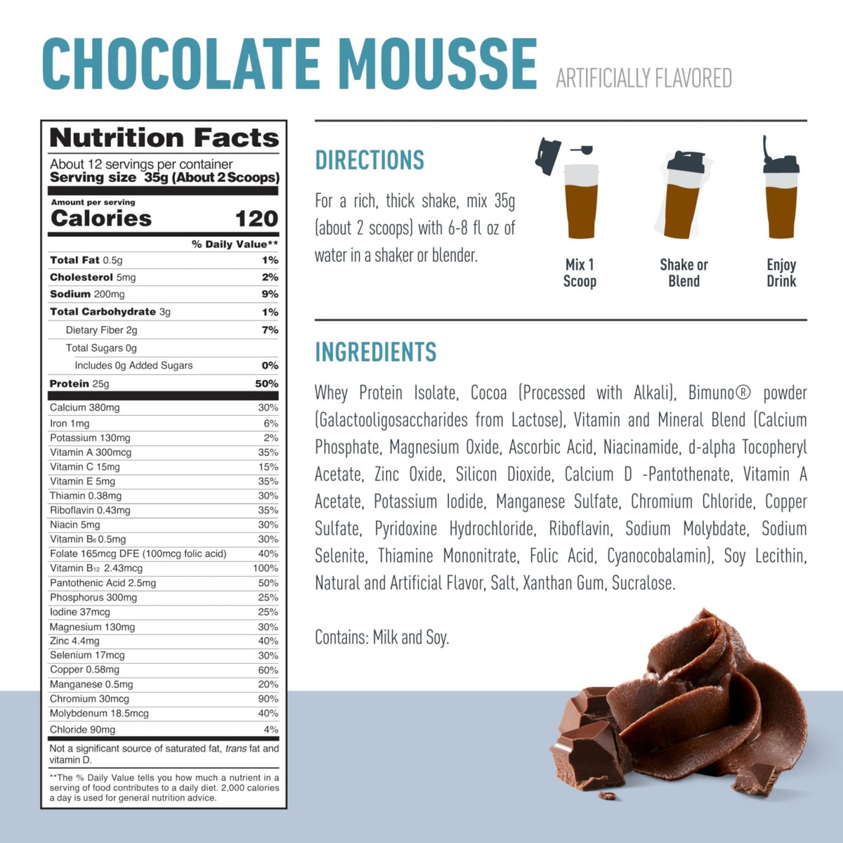 Isopure Protein + Gut Health & Immune Support Powder, Chocolate Mousse, 25g Whey Protein with Prebiotics & Vitamins, 12 Servings (Pack of 1) - PrimeBioHealth - canada supplements