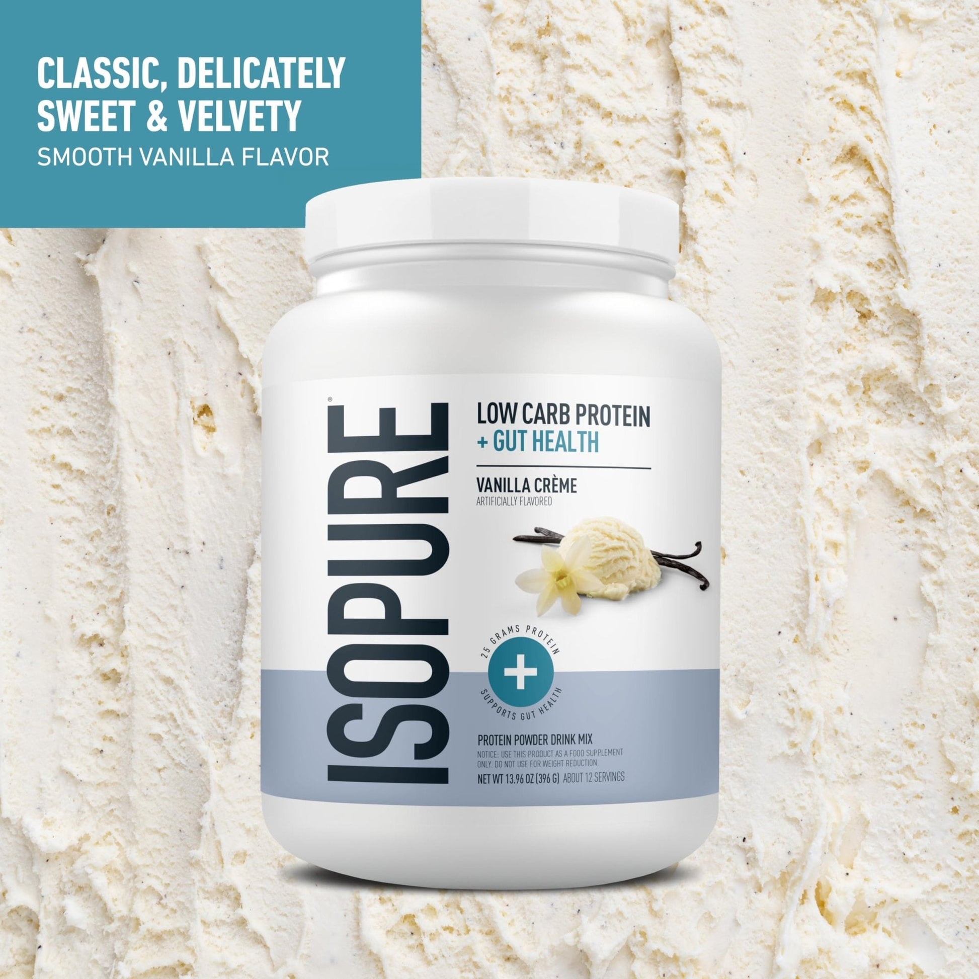 Isopure Protein + Gut Health & Immune Support Powder, Vanilla Crème, 25g Whey Protein with Prebiotics & Vitamins, 12 Servings (Pack of 1) - PrimeBioHealth - canada supplements