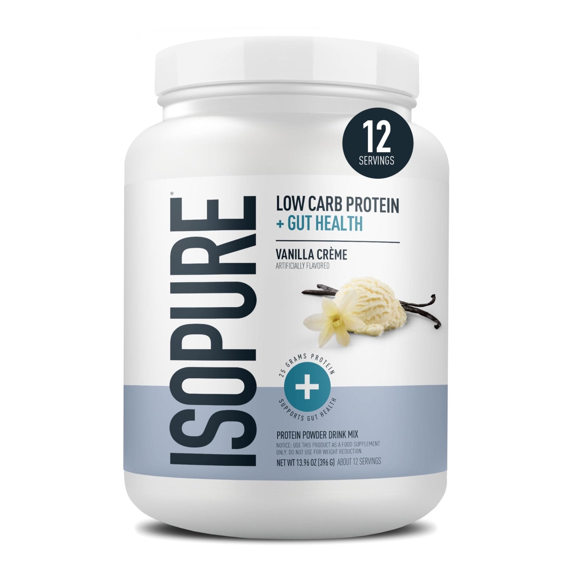 Isopure Protein + Gut Health & Immune Support Powder, Vanilla Crème, 25g Whey Protein with Prebiotics & Vitamins, 12 Servings (Pack of 1) - PrimeBioHealth - canada supplements