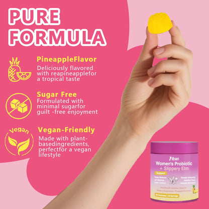 Itiban Feminine Vaginal Probiotics Gummies, Supports pH Balance & Digestive Health, Slippery Elm for Women, Suagr-Free - PrimeBioHealth - canada supplements