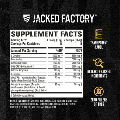 Jacked Factory Nitrosurge Build Pre Workout with Creatine for Muscle Building - Con Cret Creatine Powder & elevATP for Intense Energy, Powerful Pump - PrimeBioHealth - canada supplements