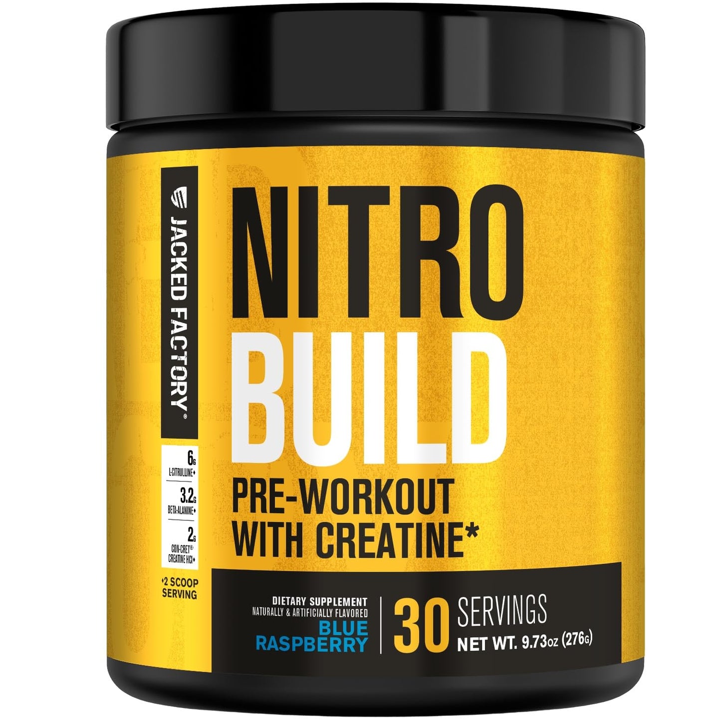 Jacked Factory Nitrosurge Build Pre Workout with Creatine for Muscle Building - Con Cret Creatine Powder & elevATP for Intense Energy, Powerful Pump, - PrimeBioHealth - canada supplements