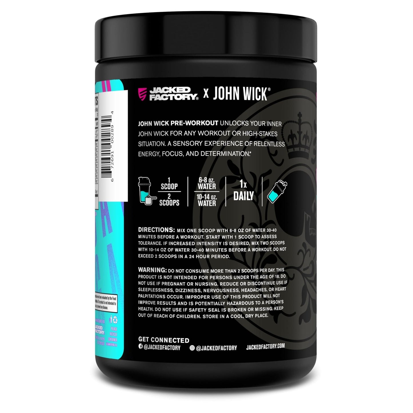 Jacked Factory X John Wick - Wick Mode Pre Workout Powder - Intense Energy, Battle-Ready Focus, Unstoppable Commitment, and Sheer Will - PrimeBioHealth - canada supplements