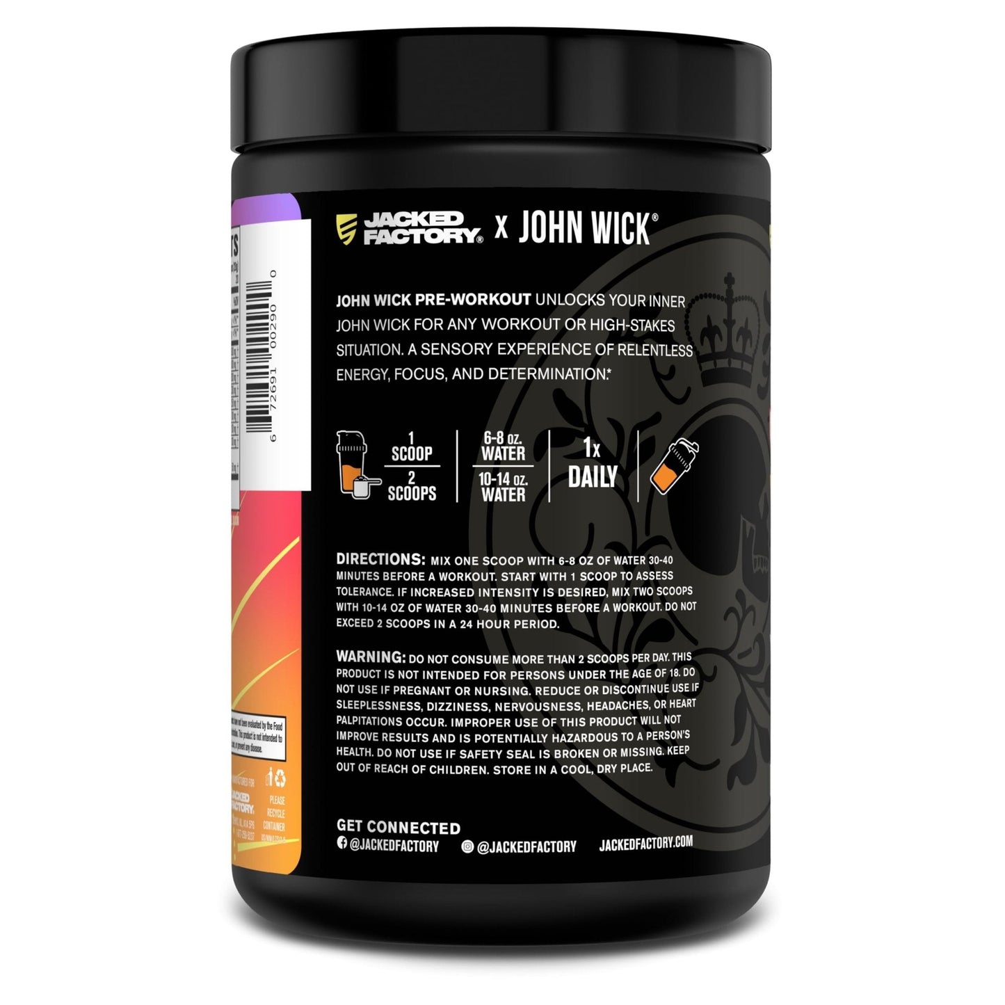 Jacked Factory X John Wick - Wick Mode Pre Workout Powder - Intense Energy, Battle-Ready Focus, Unstoppable Commitment, and Sheer Will - PrimeBioHealth - canada supplements