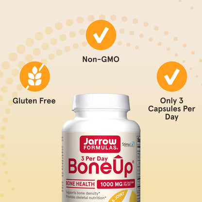 Jarrow Formulas BoneUp Three Per Day for Bone Density and Skeletal Nutrition, Includes Vitamin D3, K2 (as MK-7) and Calcium - PrimeBioHealth - canada supplements