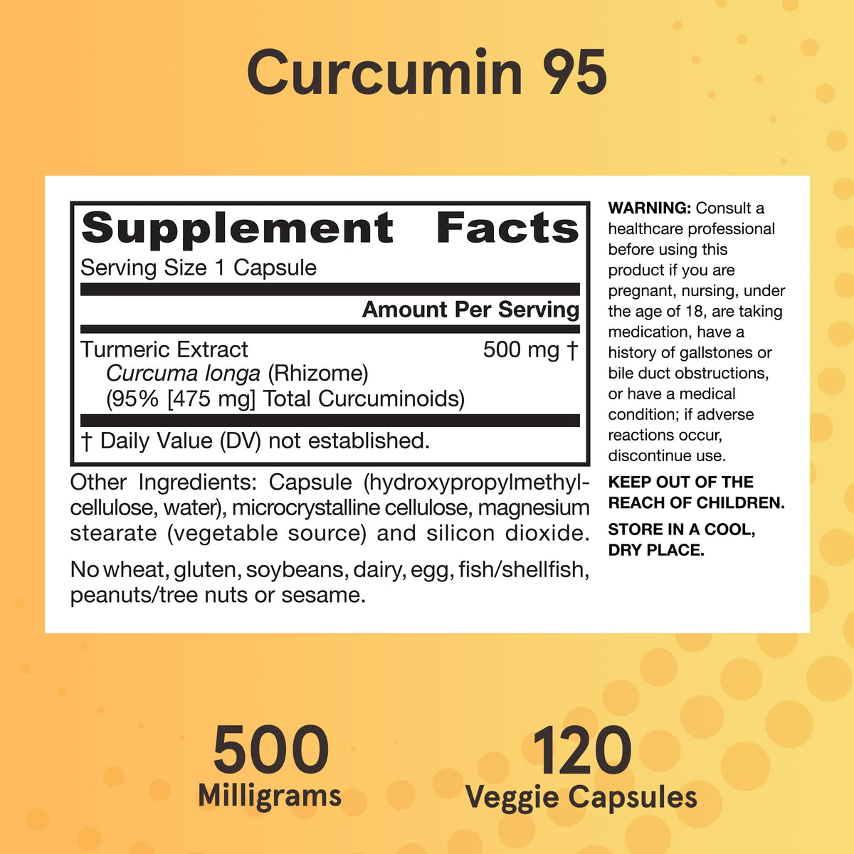Jarrow Formulas Curcumin 95 Supplement - Turmeric Extract Supplement, 500 mg for Antioxidant & Joint Support, 120 Capsules - PrimeBioHealth - canada supplements