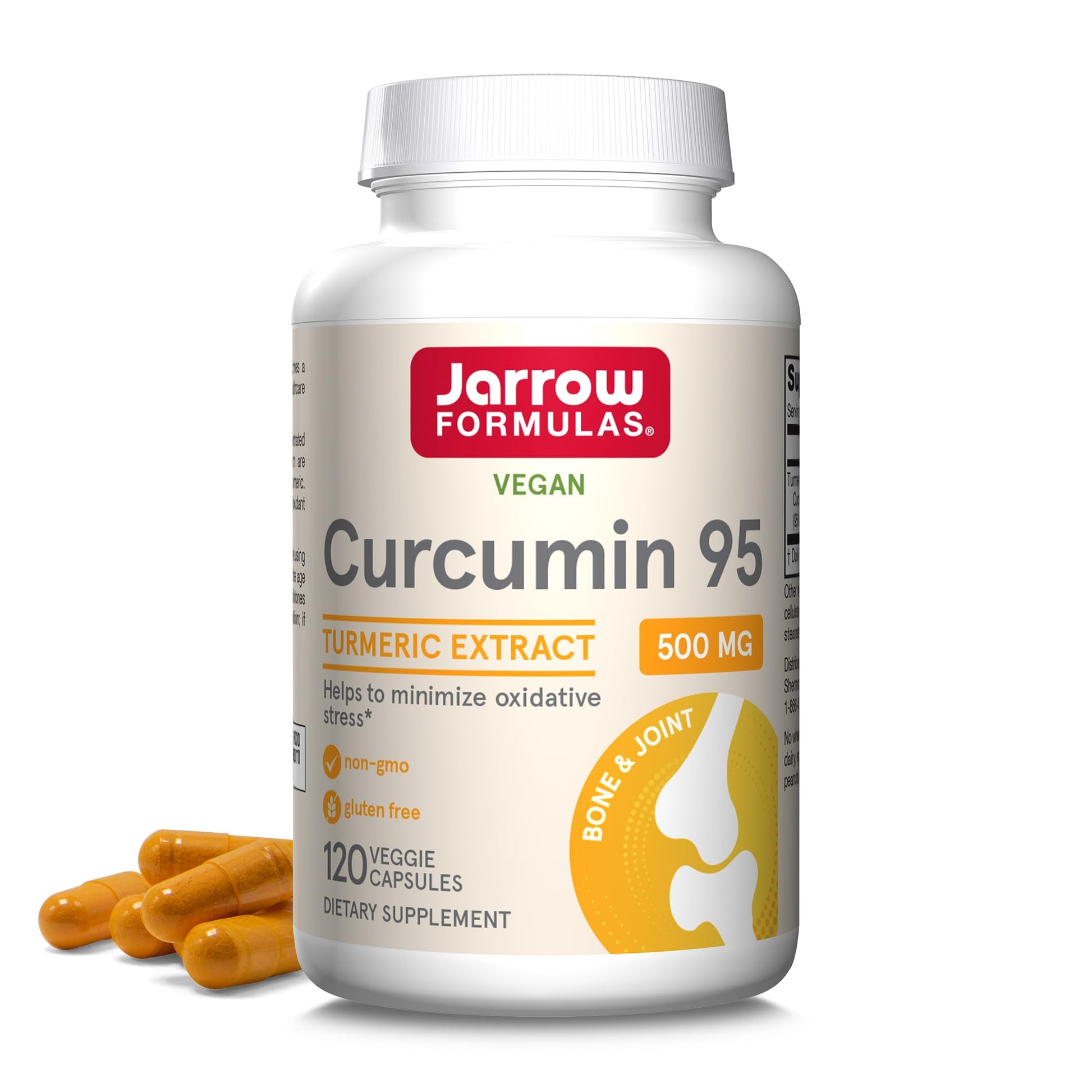 Jarrow Formulas Curcumin 95 Supplement - Turmeric Extract Supplement, 500 mg for Antioxidant & Joint Support, 120 Capsules - PrimeBioHealth - canada supplements