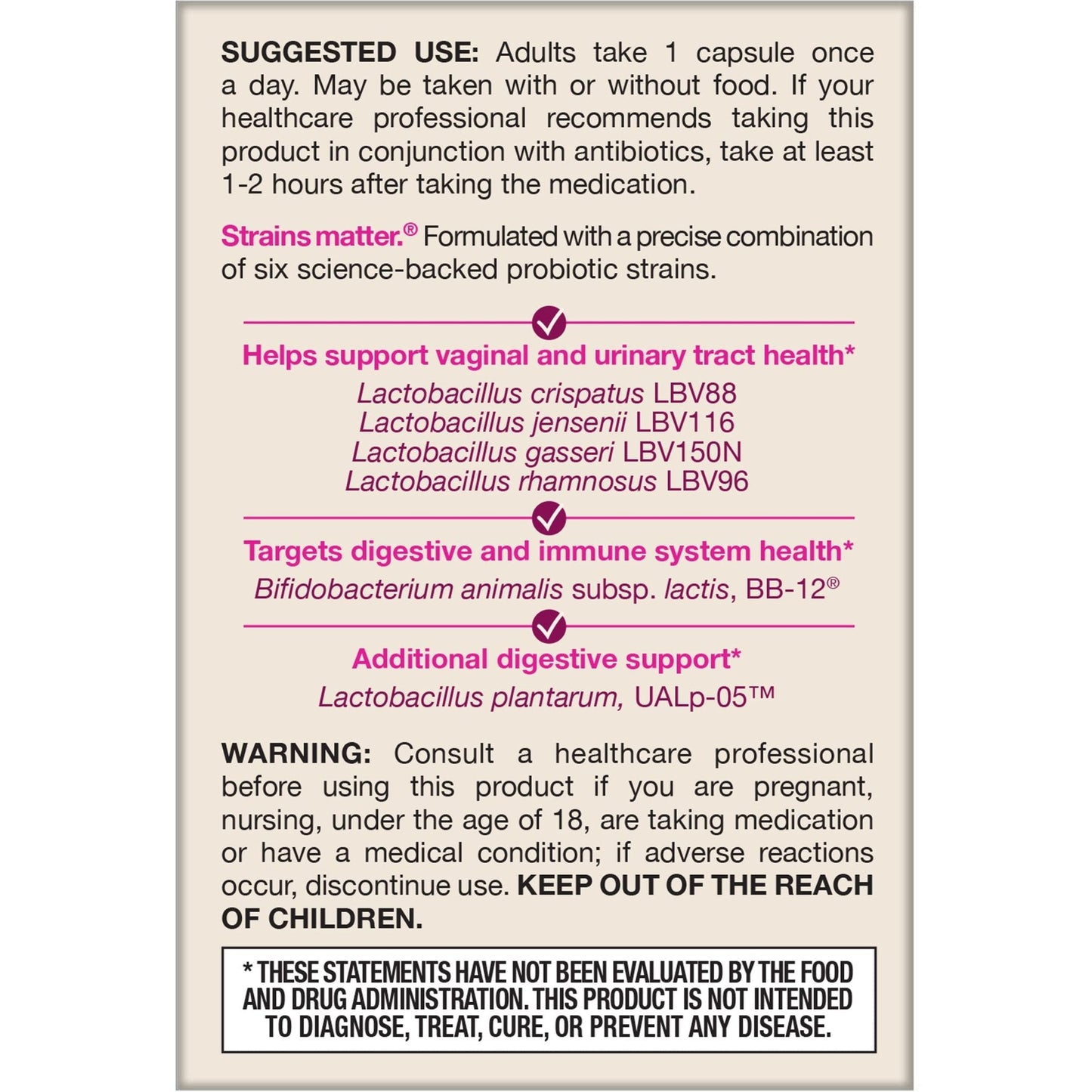 Jarrow Formulas Fem-Dophilus Advanced Vaginal & Digestive Probiotics 10 Billion CFU with 6 Science Backed Strains, for Vaginal, Urinary Tract - PrimeBioHealth - canada supplements