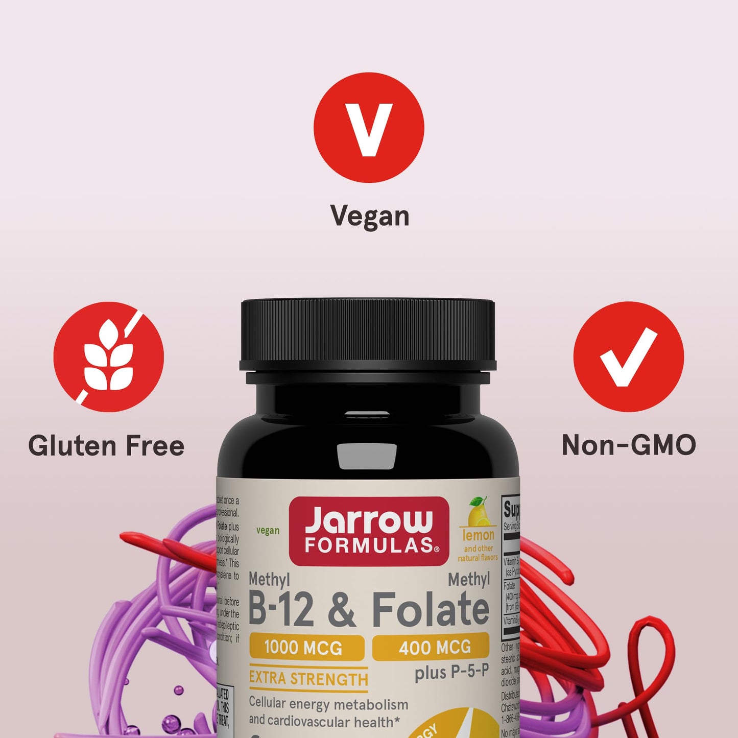 Jarrow Formulas Methyl B-12 & Methyl Folate, Bioactive Vitamin B9 & Vitamin B12 Supplement, Supports Cellular Energy Production, Healthy Brain Function & Metabolism - PrimeBioHealth - canada supplements