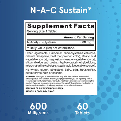 Jarrow Formulas N-A-C Sustain 600 mg, Dietary Supplement, NAC 600 mg, an Antioxidant Amino Acid Support - PrimeBioHealth - canada supplements