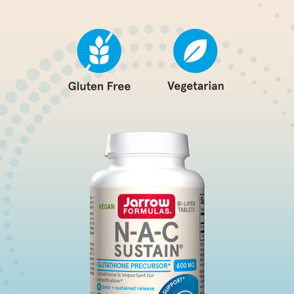 Jarrow Formulas N-A-C Sustain 600 mg, Dietary Supplement, NAC 600 mg, an Antioxidant Amino Acid Support - PrimeBioHealth - canada supplements