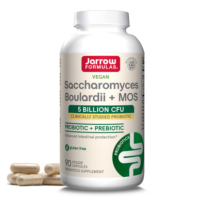 Jarrow Formulas Saccharomyces Boulardii + MOS Probiotics for Digestive Health and Intestinal Tract Support - 5 Billion CFU Per Serving - 90 Delayed Release Caps - PrimeBioHealth - canada supplements