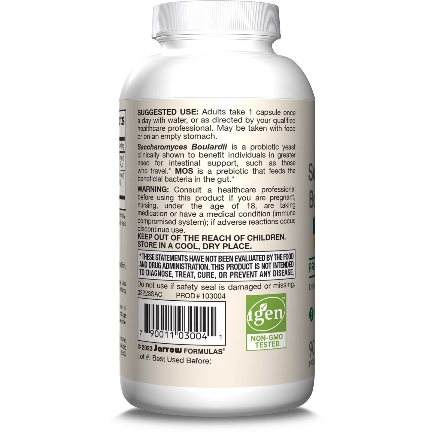 Jarrow Formulas Saccharomyces Boulardii + MOS Probiotics for Digestive Health and Intestinal Tract Support - 5 Billion CFU Per Serving - 90 Delayed Release Caps - PrimeBioHealth - canada supplements