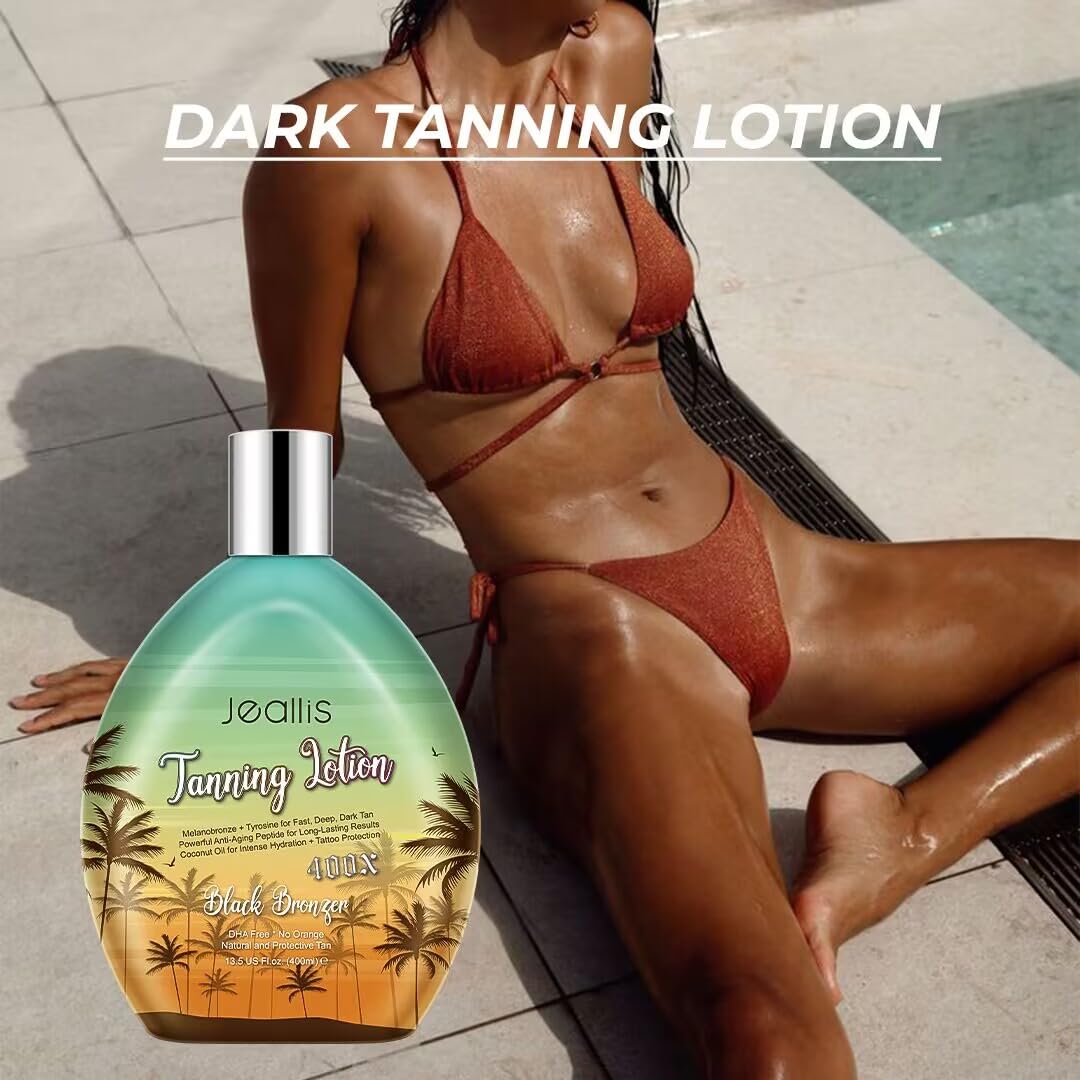 Jeallis Extreme Dark Tanning Lotion Accelerator for Indoor Tanning Beds & Outdoor Sun Tan with Bronzer to Get Dark Fast Tan - PrimeBioHealth - canada supplements
