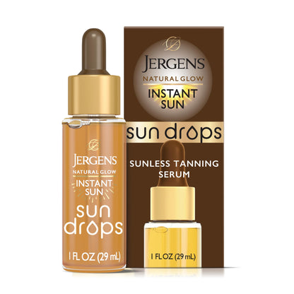 Jergens Natural Glow Instant Sun Drops, Sunless Tanning for Face and Body, Instant Sun Bronzing Drops, Oil Free, 1 Fl Oz - PrimeBioHealth - canada supplements