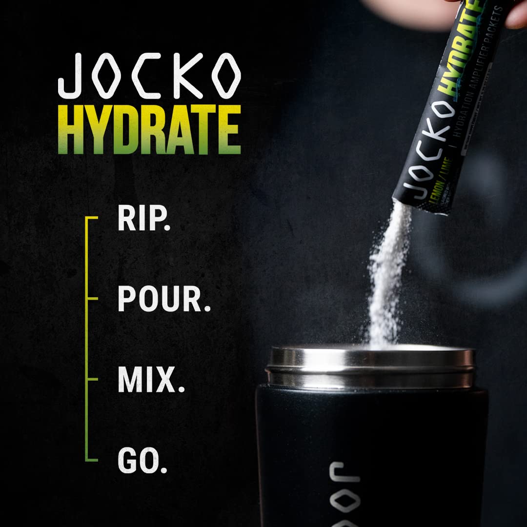Jocko Fuel Packets Low Sugar - Hydration Amplifier Packets for Recovery, Dehydration, & Exercise - with Vitamins B6, B12 & C (16 Packets) Lemon Lime - PrimeBioHealth - canada supplements