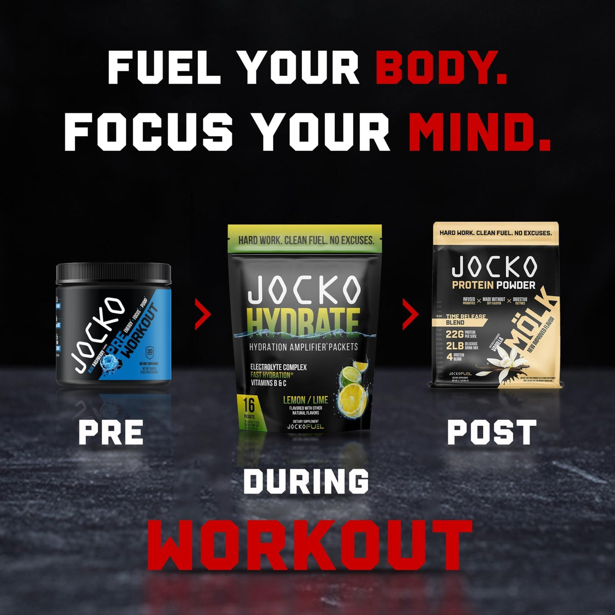 Jocko Fuel Packets Low Sugar - Hydration Amplifier Packets for Recovery, Dehydration, & Exercise - with Vitamins B6, B12 & C (16 Packets) Lemon Lime - PrimeBioHealth - canada supplements
