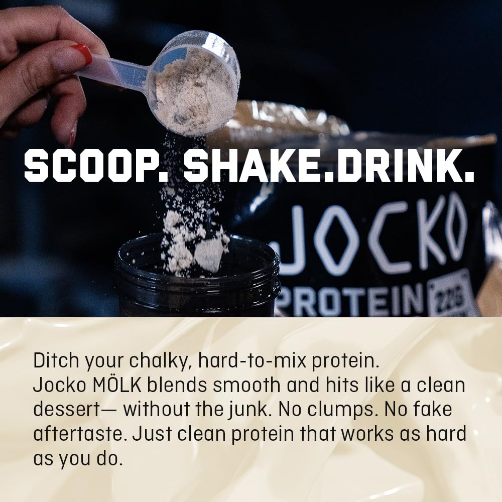 Jocko Fuel Whey Protein Powder, Vanilla Milkshake, 22g Protein, Digestive Enzymes + Probiotic Blend, No Sugar Added, with Essential Amino Acids + Electrolyte Minerals, 28 Servings - PrimeBioHealth - canada supplements