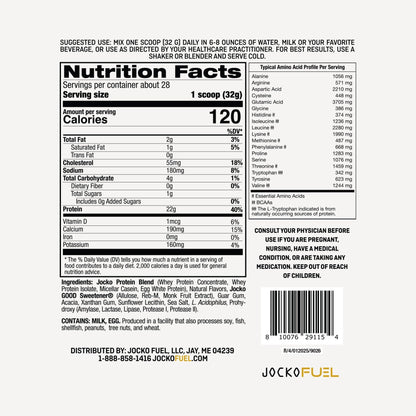 Jocko Fuel Whey Protein Powder, Vanilla Milkshake, 22g Protein, Digestive Enzymes + Probiotic Blend, No Sugar Added, with Essential Amino Acids + Electrolyte Minerals, 28 Servings - PrimeBioHealth - canada supplements