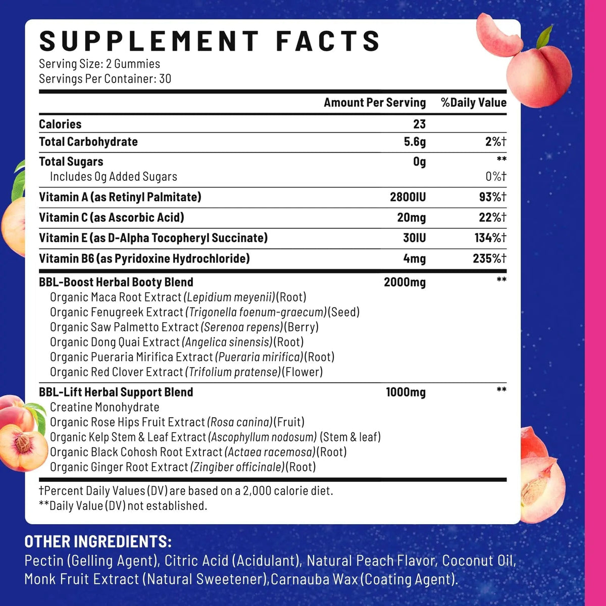 Jovariquethor Booty Gummies for Women - BBL Gummies with Multivitamins and Herbal Extracts - Peach Flavor - 60 Count - PrimeBioHealth - canada supplements
