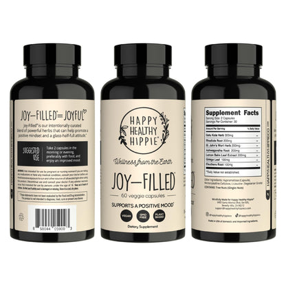 Joy-Filled Mood Support Supplement - 7 Herb Complex + St. Johns Wort | Stress Relief – Helps Calm The Mind & Body | 100% Plant-Based Happy Pills - PrimeBioHealth - canada supplements