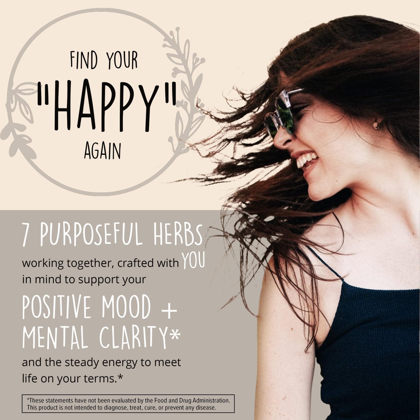 Joy-Filled Mood Support Supplement - 7 Herb Complex + St. Johns Wort | Stress Relief – Helps Calm The Mind & Body | 100% Plant-Based Happy Pills - PrimeBioHealth - canada supplements