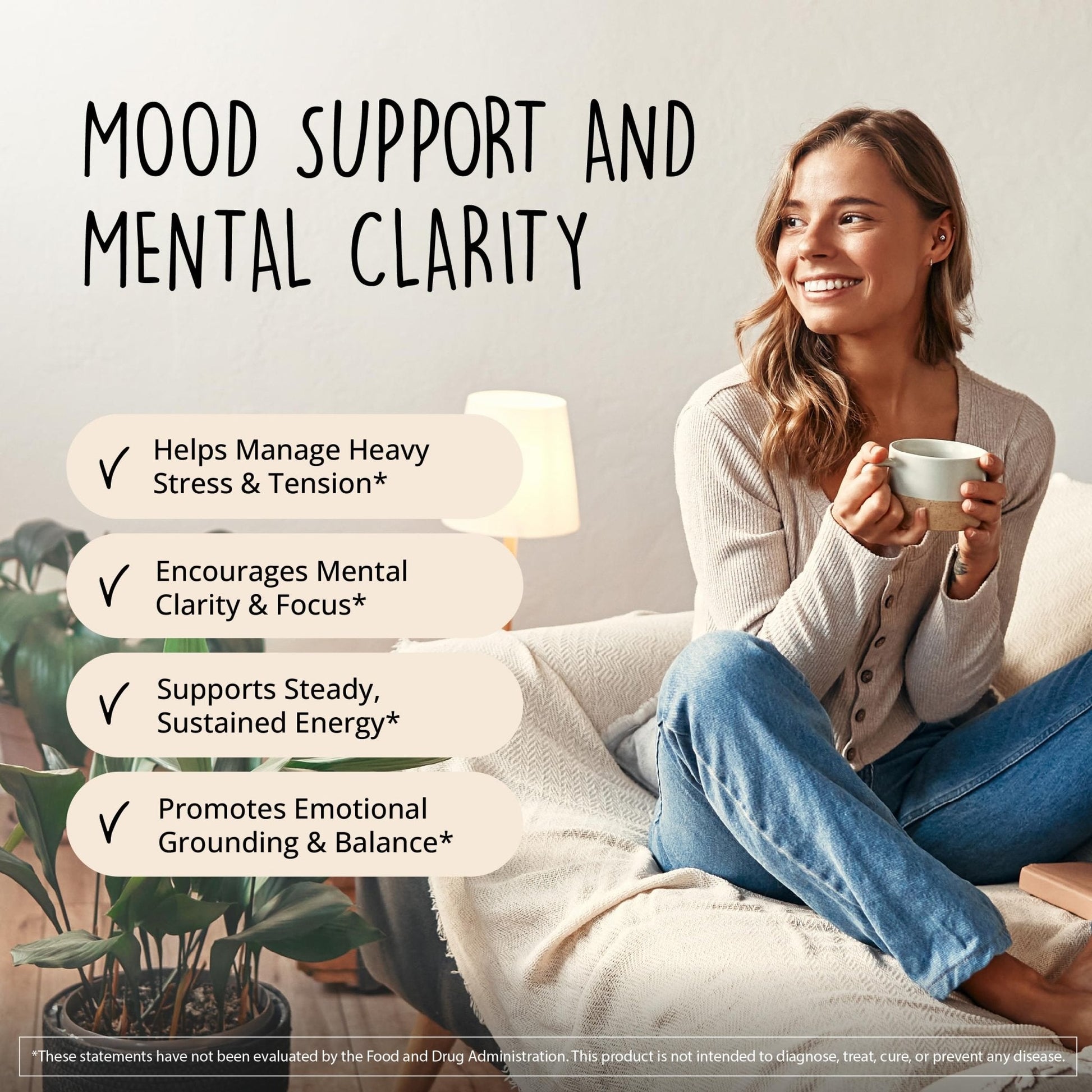 Joy-Filled Mood Support Supplement - 7 Herb Complex + St. Johns Wort | Stress Relief – Helps Calm The Mind & Body | 100% Plant-Based Happy Pills - PrimeBioHealth - canada supplements