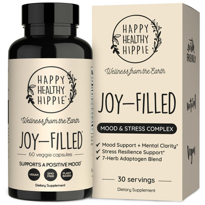 Joy-Filled Mood Support Supplement - 7 Herb Complex + St. Johns Wort | Stress Relief – Helps Calm The Mind & Body | 100% Plant-Based Happy Pills - PrimeBioHealth - canada supplements