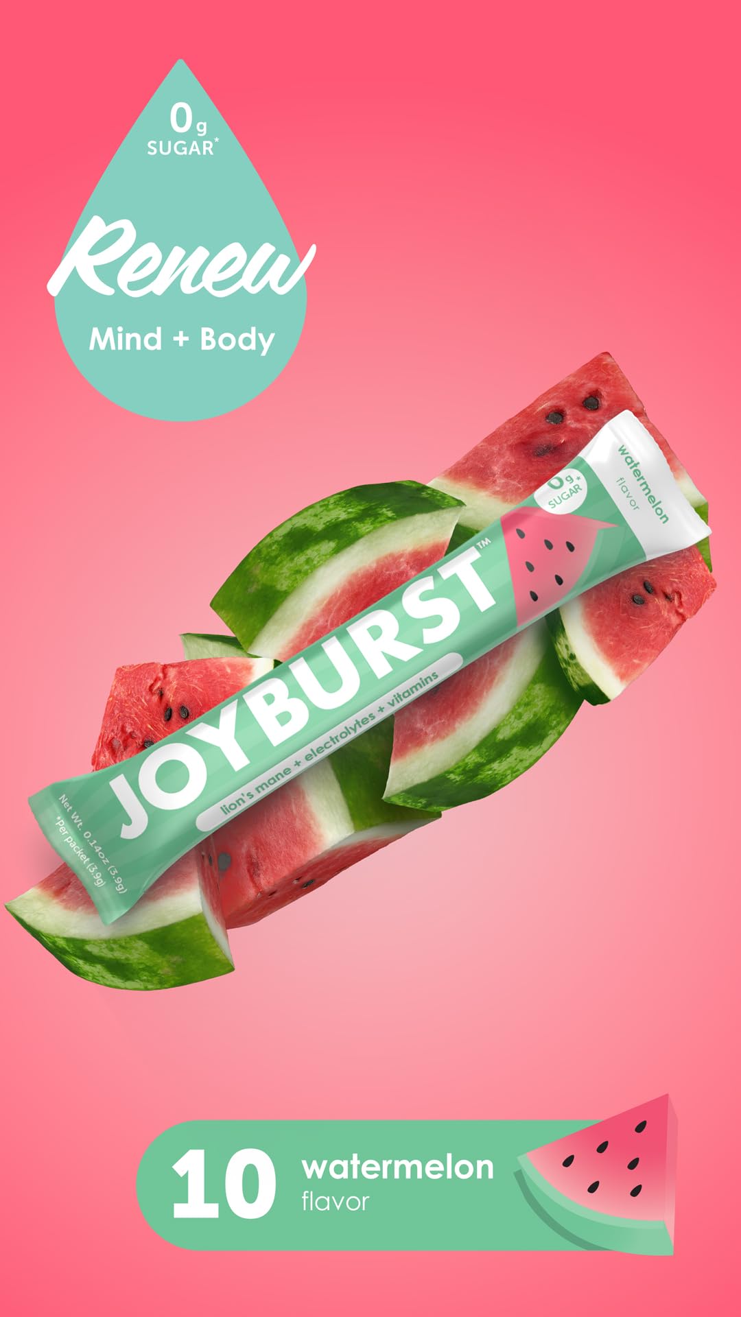Joyburst Sugar Free Electrolytes Powder Packets, Instant Hydration Drink Mix Sticks, Variety Pack (10 Watermelon, 10 Strawberry Lemonade), Rehydrate On-The-Go - PrimeBioHealth - canada supplements