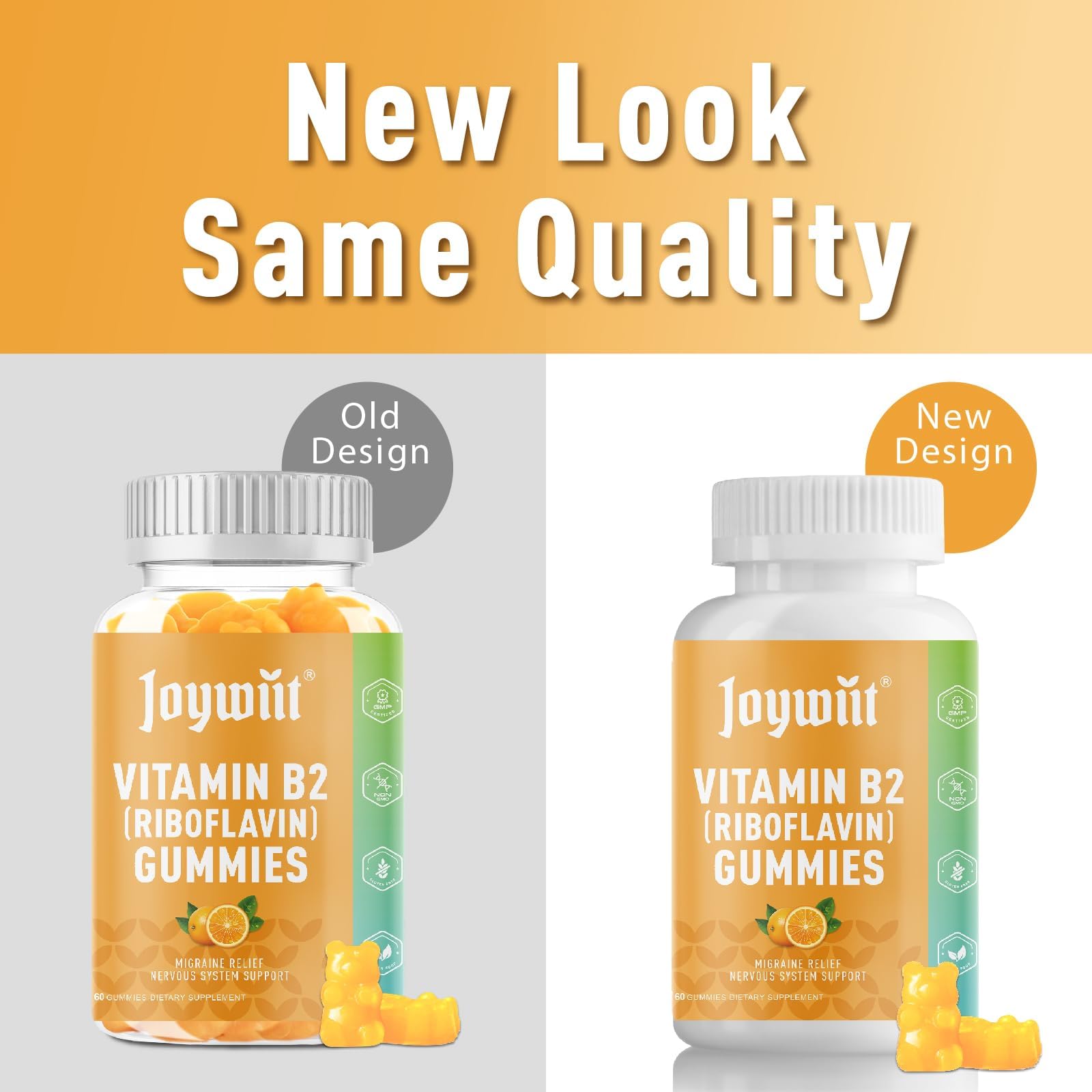 Joywiit Vitamin B2 Gummies | Riboflavin 400mg | B2 Vitamin 400mg Chewable for Adults and Kids, Migraine Relief & Energy and Nervous System Support - PrimeBioHealth - canada supplements