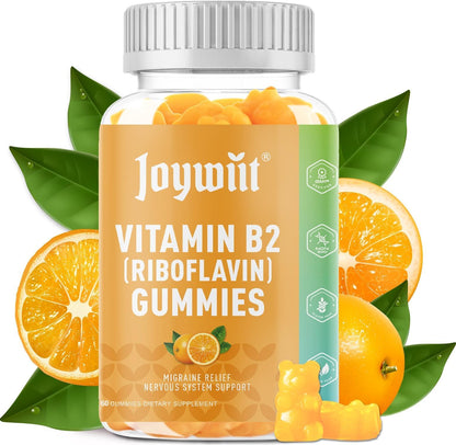 Joywiit Vitamin B2 Gummies | Riboflavin 400mg | B2 Vitamin 400mg Chewable for Adults and Kids, Migraine Relief & Energy and Nervous System Support - PrimeBioHealth - canada supplements