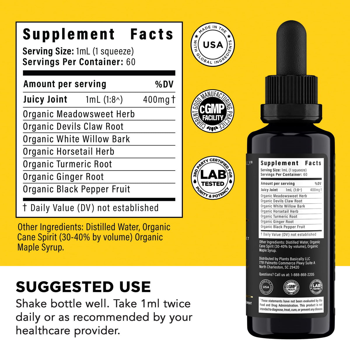 Juicy Joint by Plants Basically – Joint Support Supplement for Mobility, Relief & Recovery | - PrimeBioHealth - canada supplements