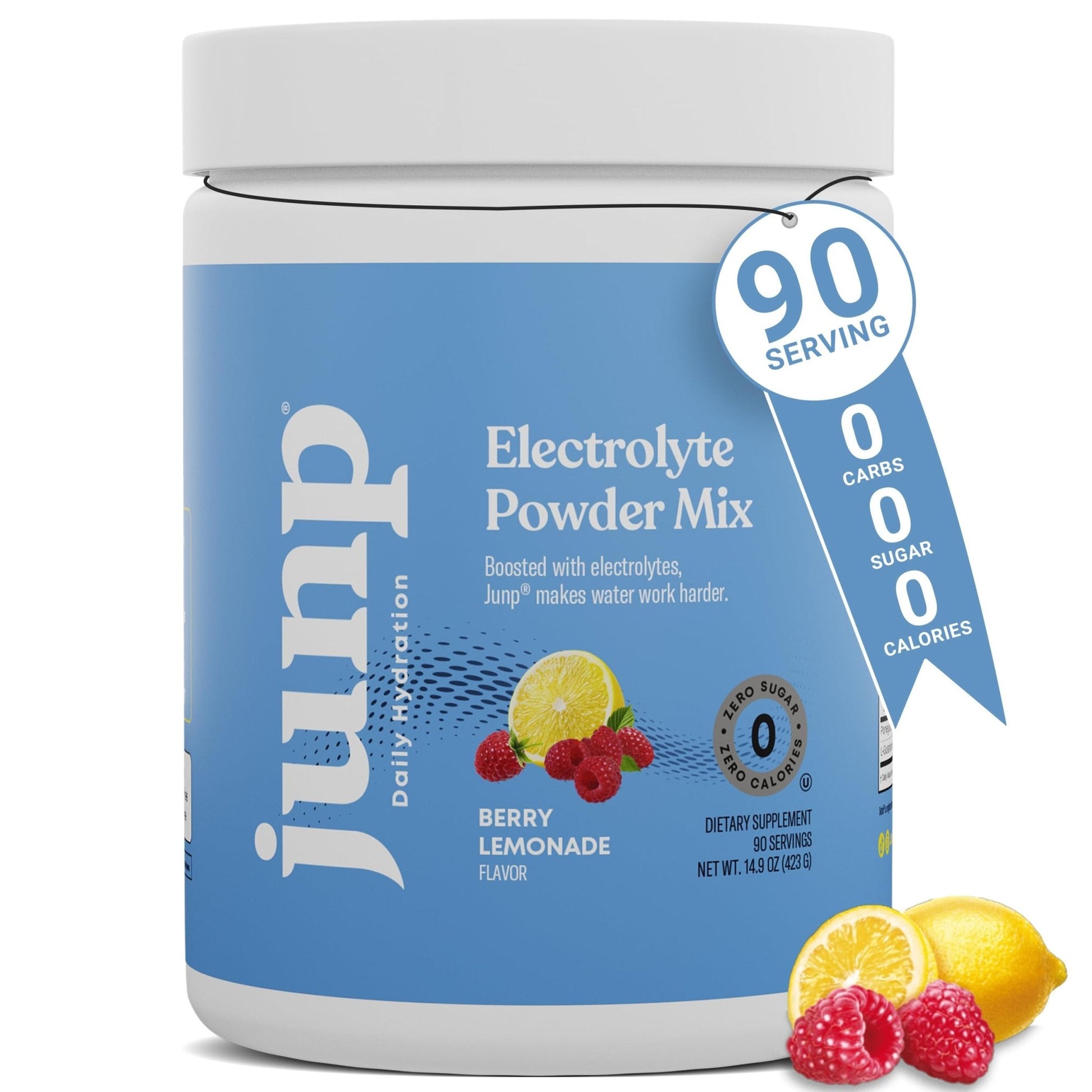 JUNP Electrolytes Powder No Sugar No Carbs – Berry Lemonade Keto Electrolyte Drink Mix - Potassium & Salt Hydration Powder Electrolytes - Zero Calorie Sugar Free Electrolyte Powder, 90 Servings - PrimeBioHealth - canada supplements